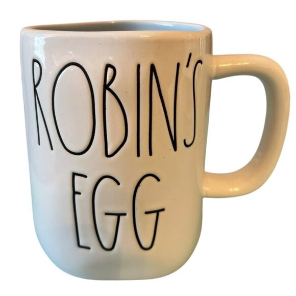 Rae Dunn Artisan Mug 16 Oz Easter Robins Egg Blue Interior Ceramic Coffee Tea - Picture 1 of 6